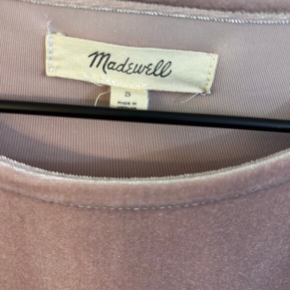 Madewell Velvet Butterfly Top in Blush Pink Small - Picture 3 of 4